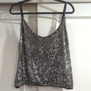 Silver Sequin Women's Top